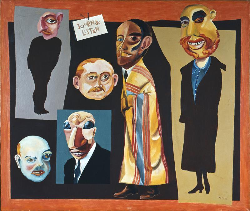 Hannah Höch, Die Journalisten, 1925 Öl auf Leinwand, 86 x 101 cm Berlinische Galerie, Erworben aus Mitteln der Stiftung DKLB und aus Mitteln des Sena- tors für Wissenschaft und Kunst, Berlin, 1974 Foto: Kai-Annett Becker/Berlinische Galerie, © 2020 ProLitteris, Zurich