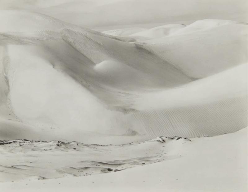 Edward Weston Dunes, Oceano  1936 Signed and dated in pencil on mount  Gelatin silver print 7 ⅝ x 9 ⅝ inches Estimate $120/180,000