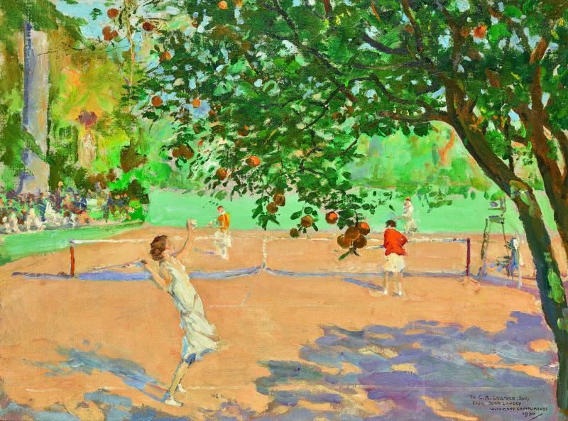 Sir John Lavery, Les orangers du Beau Site de Cannes (Tennis Under the Orange Trees), oil on canvas, 1929, est. £300,000-500,000 / €337,000-561,000