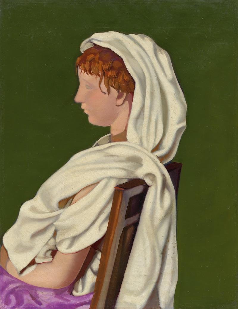 Tamara de Lempicka (1898 - 1980) Jeune fille au chale blanc, um 1952, Öl auf Leinwand, 45,7 x 35,5 cm, erzielter Preis € 161.900