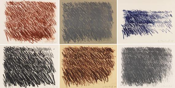 225 CY TWOMBLY Untitled (6 Blätter), 1971. Lithografien Schätzpreis: € 300.000 - 400.000