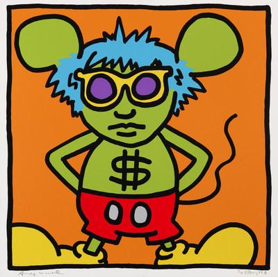 Keith Haring Andy Mouse Farbserigrafie, 1986 91,5 x 90,5 cm / 36 x 35,6 inches € 100.000-150.0000