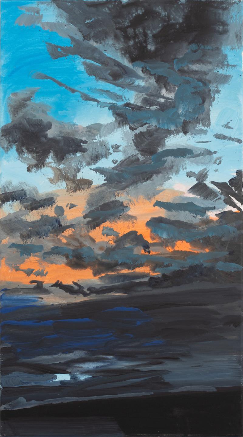 Rainer Fetting, Wolkenbild Westerland, 2019 Acryl auf Leinwand, 90 x 50 cm