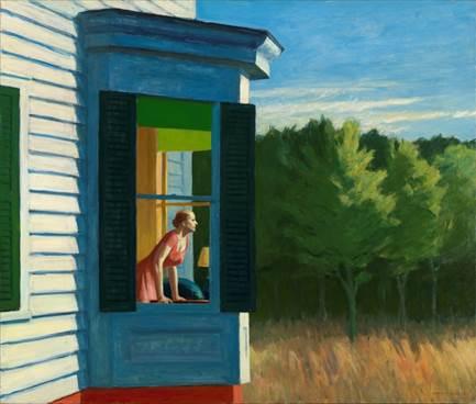 Abbildung: Edward Hopper, Cape Cod Morning, 1950, Öl auf Leinwand, 86,7 × 102,3 cm, Smithsonian American Art Museum, Gift of the Sara Roby Foundation, © Heirs of Josephine Hopper / 2019, ProLitteris, Zürich, Foto: Smithsonian American Art Museum, Gene Young