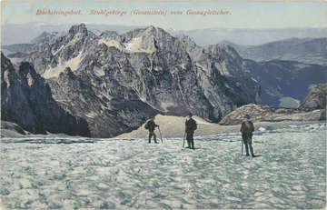 Dachsteingebiet, Stuhlgebirge vom Gosaugletscher, postalisch gelaufen 1917, Sammlung Kubinzky