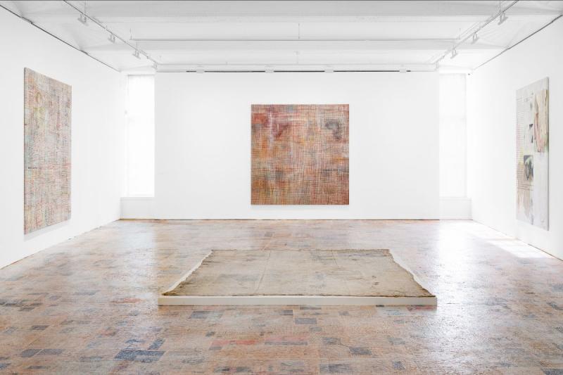 Installation view, Mandy El-Sayegh, A Focus on Painting, Galerie Thaddaeus Ropac London, 2020. © Mandy El-Sayegh. Photo: Eva Herzog.