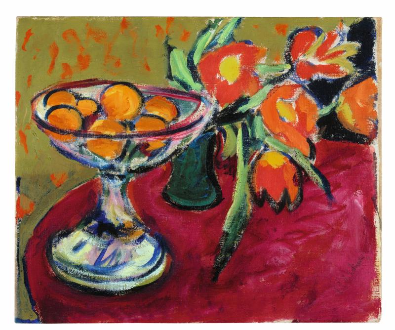 Ernst Ludwig Kirchner, Stilleben mit Orangen und Tulpen, 1909, Hilti Art Foundation