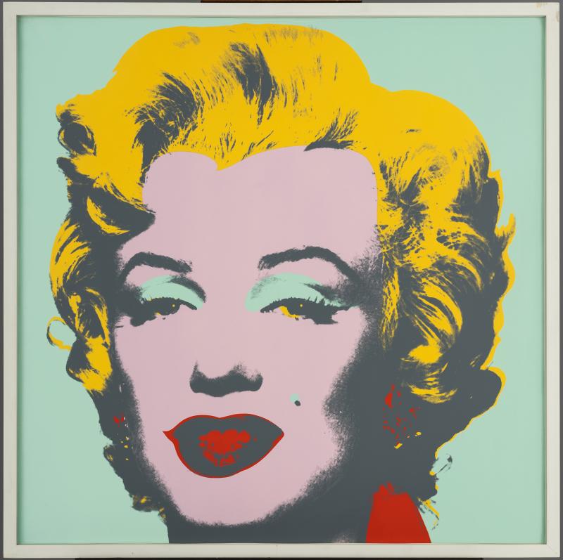 Andy Warhol (1928–1987) Marilyn (Blatt 7), 1967 Siebdruck, 91 x 91 cm Hamburger Kunsthalle, Kupferstich- kabinett © 2021 The Andy Warhol Foundation for the Visual Arts, Inc. / Licensed by Artists Rights Society (ARS), New York Foto: Christoph Irrgang