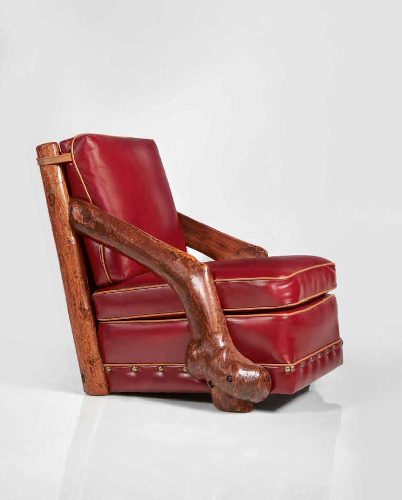 A Unique Slant-Arm Club Chair by Thomas Molesworth (estimate $40/60,000)