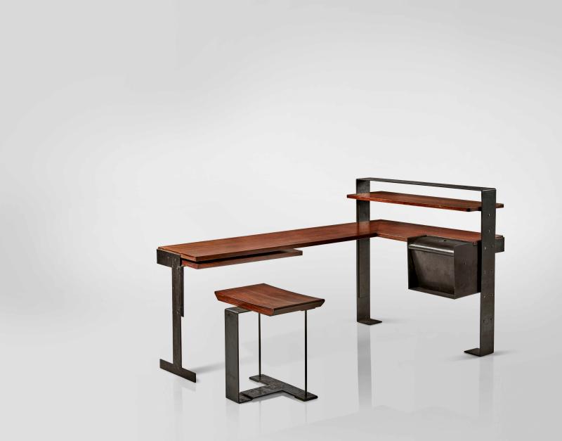 A Desk, Model No. MB 405, and Stool, Model No. SN 3 by Pierre Chareau (estimate $180/240,000)