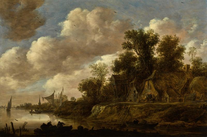 Lot 22, van Goyen River landscape with farmhouses and a dovecote upon a high bank_ £150,000 - 200,000