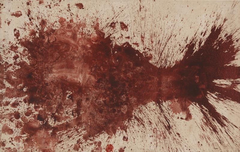 229 HERMANN NITSCH Ohne Titel (Schüttbild), 1961. Dispersion auf Leinwand Schätzung: € 60.000 Ergebnis: € 600.000