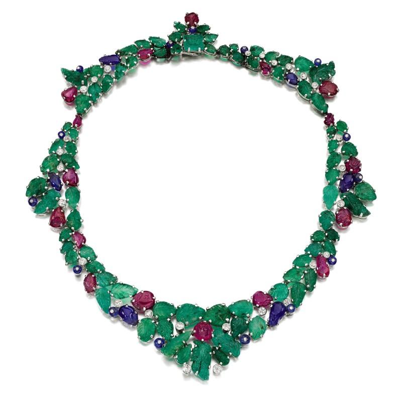 Gem set and diamond necklace, 1950s  Estimate:  40,000 - 60,000 GBP