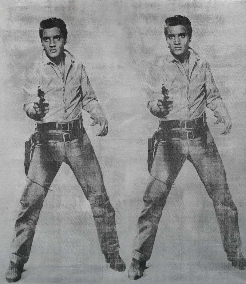 Andy Warhol, Elvis 2 Times 1963, Silkscreen ink and silver paint on linen Estimate $20-30 million