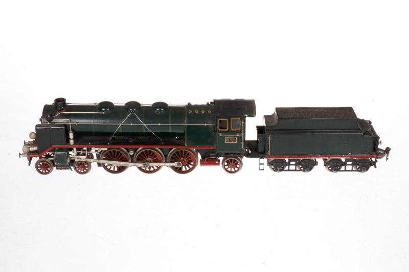 Märklin 2-C-1 Dampflok HR 64/13021, S 1, elektr., grün/schwarz, mit Tender, kW und 2 el. bel. Stirnlampen, LS tw ausgebessert, gealterter Lack, 1 Leiter von Tender (leicht verdellt) fehlt, Z 3   Startpreis: 500,00 €