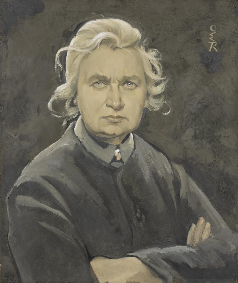 Ottilie W. Roederstein, Selbstbildnis mit verschränkten Armen, 1926 Tempera auf Leinwand, 55,1 x 46 cm Städel Museum, Frankfurt am Main, Foto © Städel Museum, Frankfurt am Main