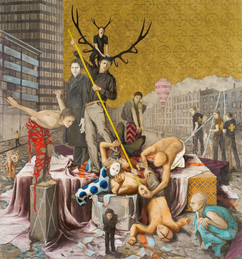 Jonas Burgert (1969)  Selbstjäger | 2005 | Öl auf Nessel | 300 x 280 cm Taxe: 100.000 – 150.000 €