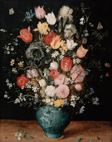 Jan Brueghel d. Ä. 1568–1625 tätig in Rom, Mailand, Antwerpen und Brüssel  Blumenstrauß in einer blauen Vase um 1608