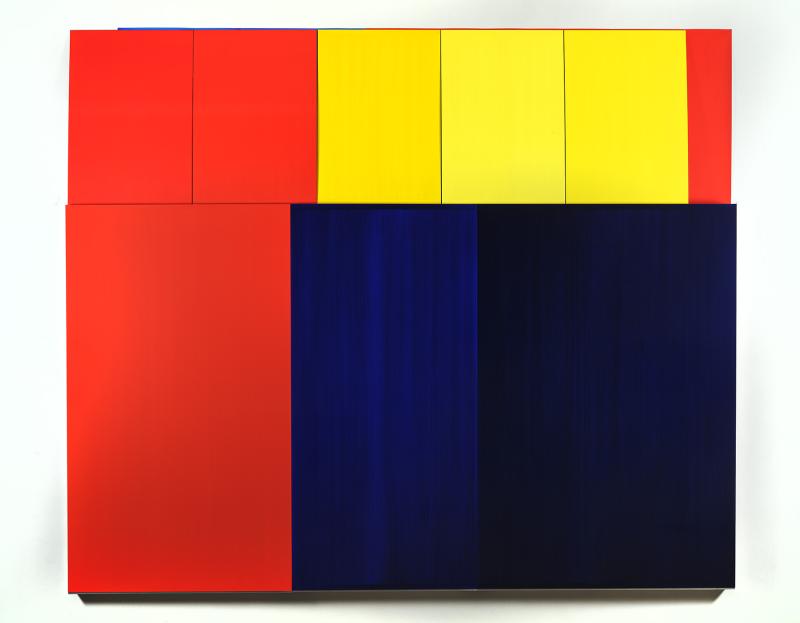 Imi Knoebel, Ich Nicht XI, 2006, Acryl auf Aluminium und Acryl auf Papier, 317,5 x 373 x 8,4 cm, Schätzwert € 200.000 – 250.000, Auktion 23. Juni 2021