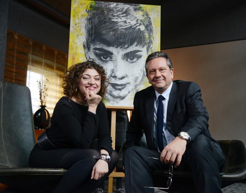 Nahid Shahalimi, artist, and Sean Hepburn-Ferrer, son Audrey Hepburn (c)  Nahid Shahalimi