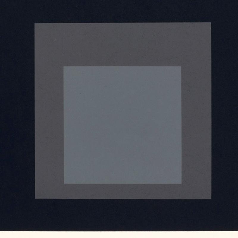 Josef Albers, Hommage au Carré, 1964, Serigraphie (Druck), 28 × 28 cm / 48,3 × 38,1 cm, Monogrammiert, datiert (unten rechts) und nummeriert (unten links), Edition 125. Nummer 73, courtesy of Kunsthandel Malte Ueckermann