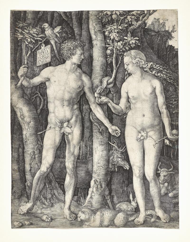 Albrecht Dürer, Adam und Eva, 1504 Kupferstich Dauerleihgabe Stift Stams  © TLM