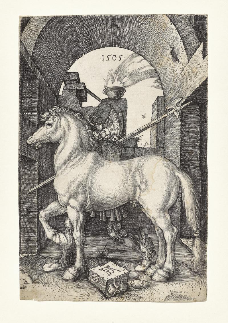 Albrecht Dürer, Das Kleine Pferd, 1505 Kupferstich Dauerleihgabe Stift Stams   © TLM