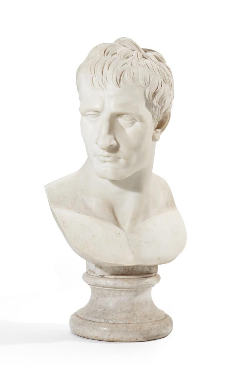 Büste Napoleon I. als Mars Pacificus  Nach Antonio Canova | Marmor | Höhe ca. 93cm Ergebnis: € 41.280