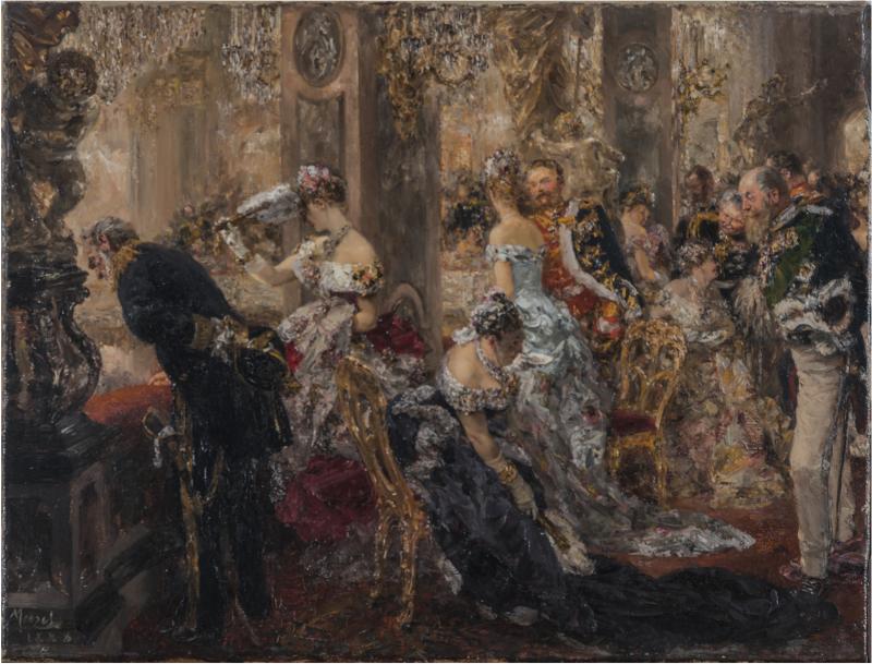 Adolph von Menzel: Im Weißen Saal / Ball- Episode, 1888, Öl auf Leinwand, Museum Georg Schäfer, Schweinfurt © Museum Georg Schäfer, Schweinfurt