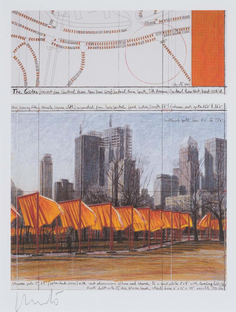 Goodwin Gallery Christo „The Gates“, 2003, Lithograph on hammered paper, 62 x 42 cm (framed)