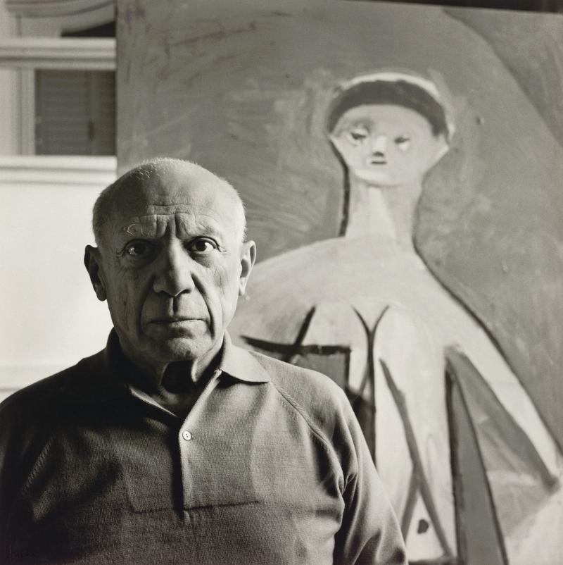 Franz Hubmann Pablo Picasso in seiner Villa „La Californie“ bei Cannes, 1957 Silbergelatineabzug ALBERTINA, Wien – Schenkung Sammlung Helmut Klewan © Franz Hubmann | Imagno | picturedesk.com