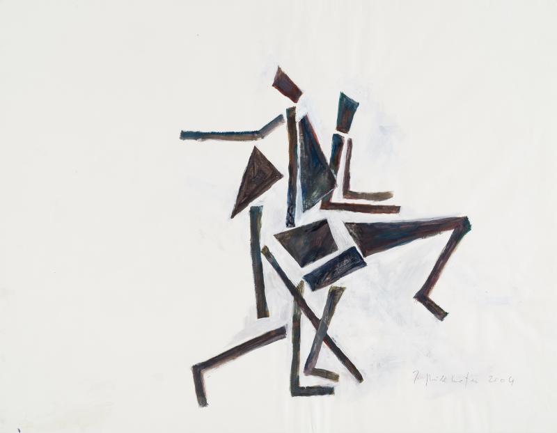 Josef Pillhofer, „Afrikanische Tänzer“, 2004,  Gouache auf Papier, 48,7 x 62,7 cm, Privatbesitz, Foto: UMJ/N. Lackner, © Bildrecht Wien, 2021