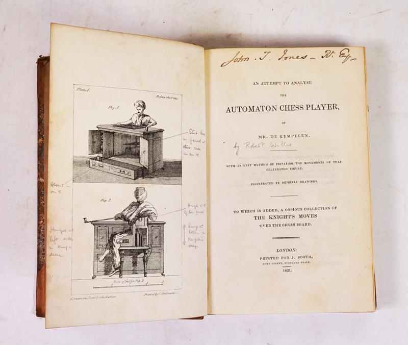 [WILLIS, Robert (1800-75)]. An Attempt to Analyse the Automaton Chess Player. [Bound with 3 other unrelated works.] Estimate:	£500 - £800 Hammer price:	£5,000