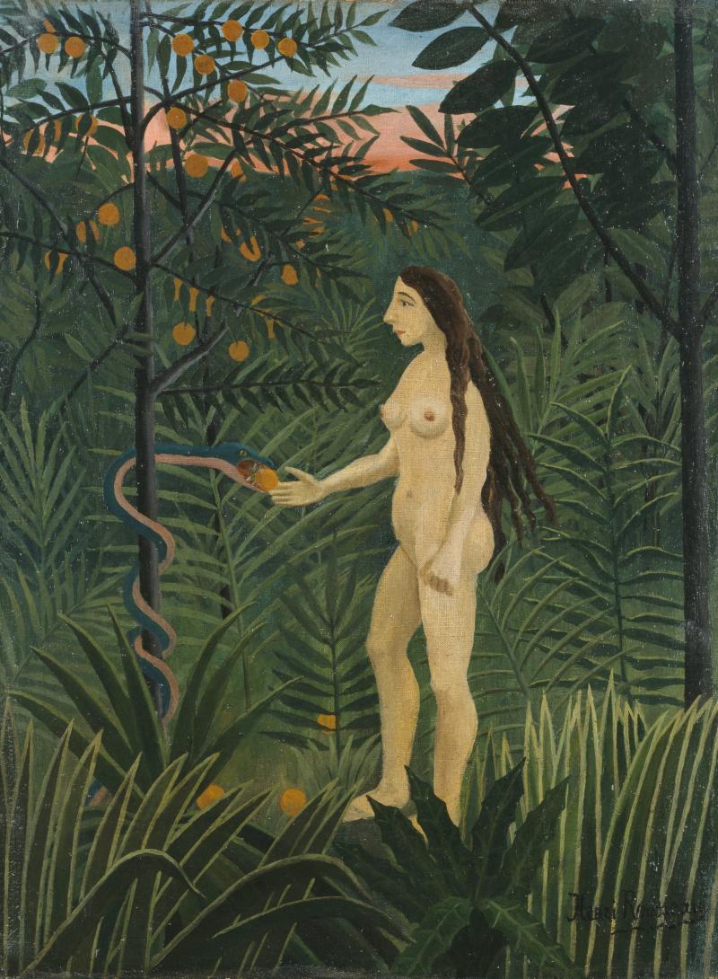 Henri Rousseau, Eva im irdischen Paradies, 1906/1907, Gemälde, Hamburger Kunsthalle © bpk/ Hamburger Kunsthalle, Dauerleigabe der Stiftung Hamburger Kunstsammlungen, erworben 1956, Foto: Elke Walford