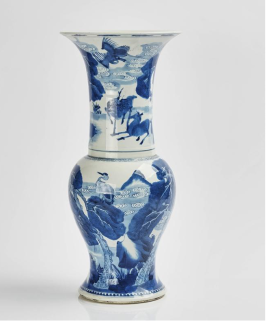 Chinese blue and white YenYen vase which sold for £12,640 against an estimate of £2,000 - £3,000 to a bidder on the phone.