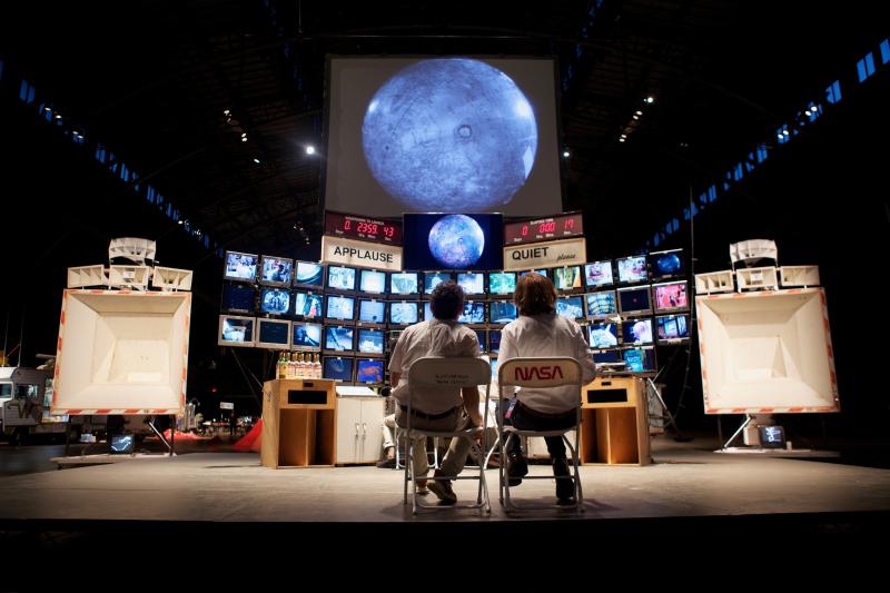 Tom Sachs: Mission Control Center (MCC), 2007-2016 Space Program: Mars - Park Avenue Armory, New York, 2012 Mixed Media, 117.3 H x 193.125 W x 59.875 D inches   Copyright: Photo: Genevieve Hanson © Tom Sachs