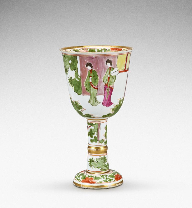 10776 Lot 24 An extremely rare Meissen famille verte goblet