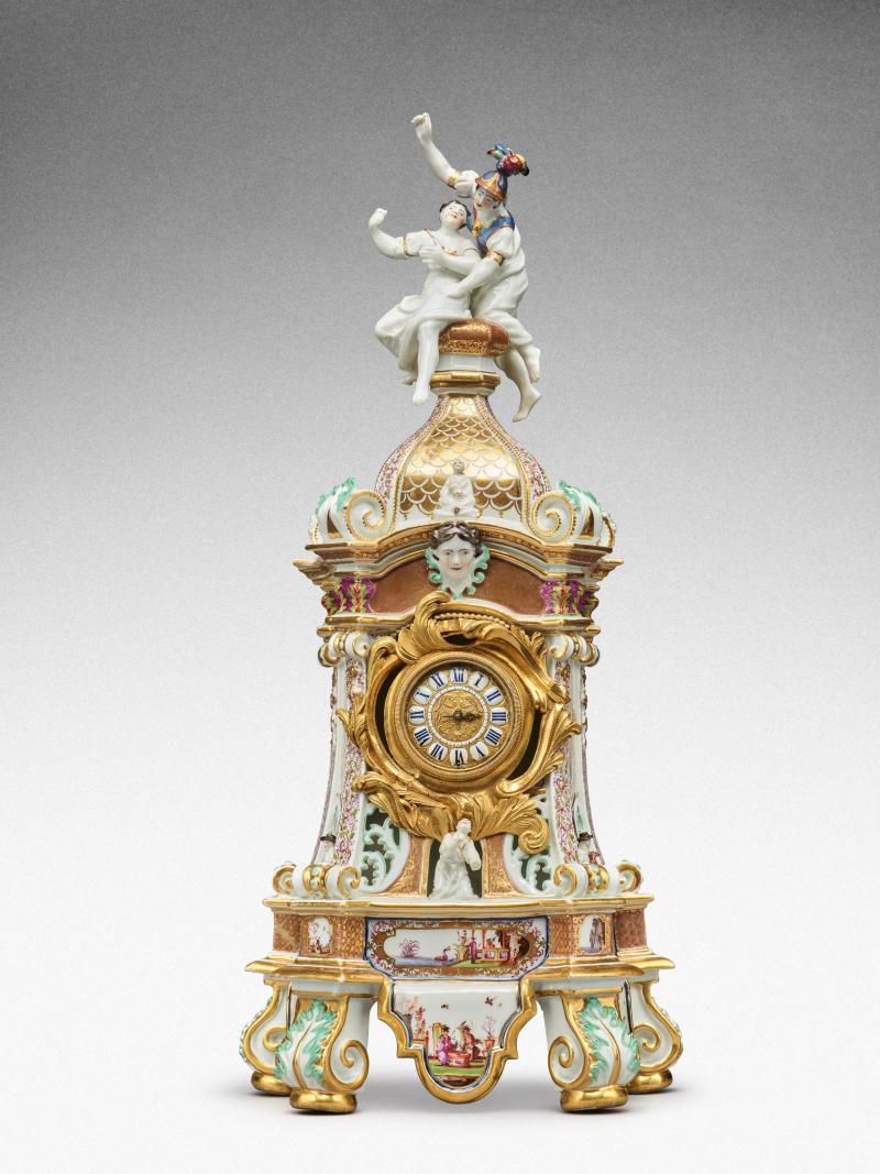 10776 Lot 64 A highly important documentary and dated Meissen mantel clock case