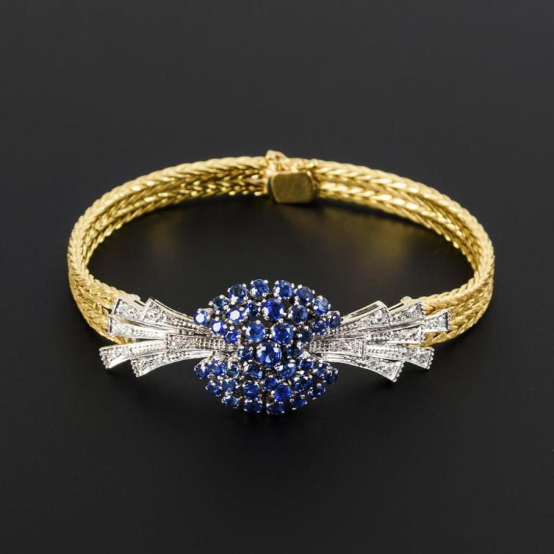 2161 2-farbiges Armband mit Saphiren und Diamanten. Limit 1.500 €