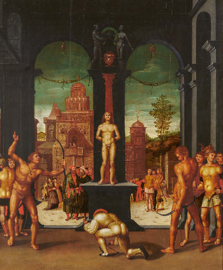 Fernando Yáñez de la Almedina (c.1480 – c.1560) Martyrium des Heiligen Sebastians | Öl auf Tafel | 86 x 71 cm Taxe: € 50.000 – 80.000