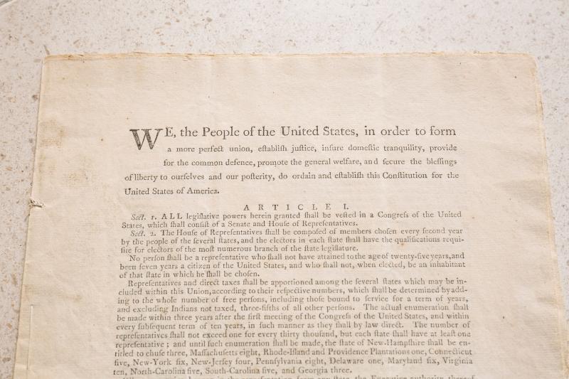 Photo Credit Courtesy Sotheby's. The Official Edition of the Constitution, the First Printing of the Final Text of the Constitution