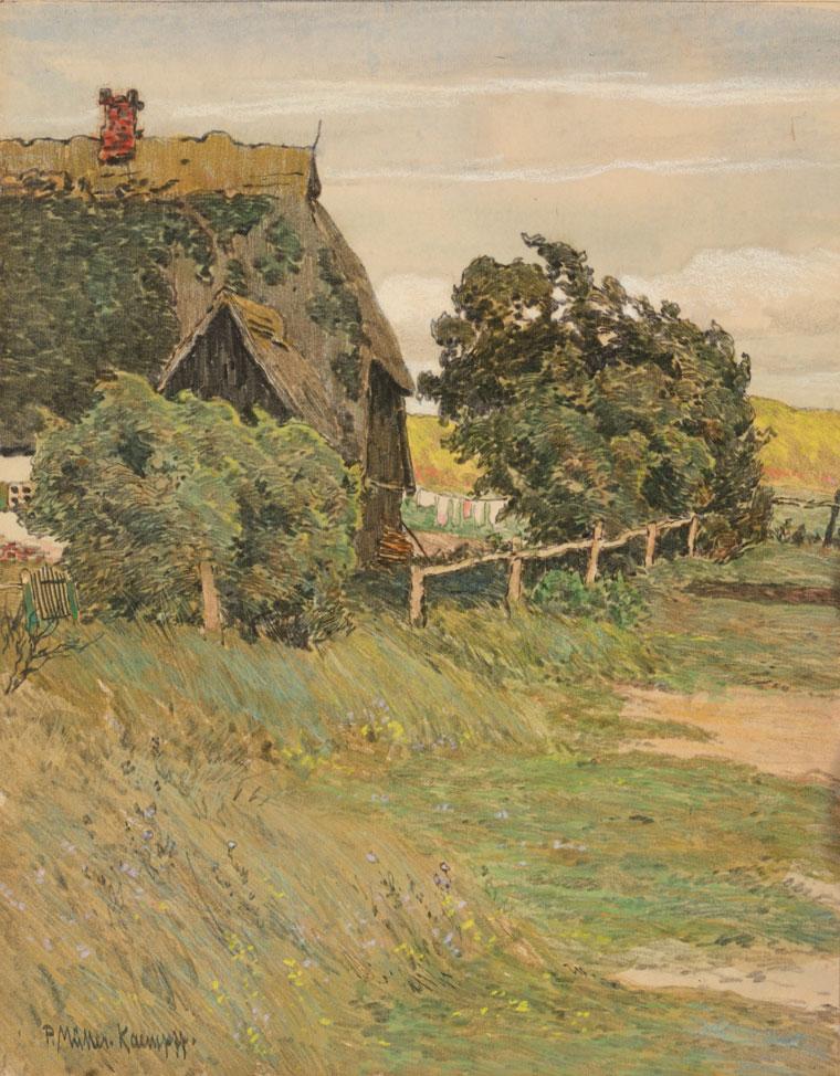 Paul Müller-Kaempff, In der Düne, o. J., Farbstifte, 28,5 x 22 cm, Privatbesitz (c) kunstmuseum-ahrenshoop.de