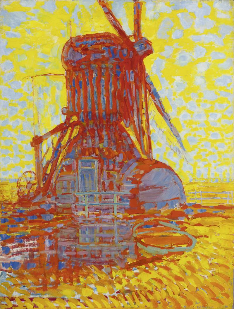 Piet Mondrian, Mühle bei Sonnenschein, 1908  Öl auf Leinwand, 114,8 x 87 cm Kunstmuseum Den Haag, Niederlande, Vermächtnis Salomon B. Slijper; Restaurierung mithilfe finanzieller Unterstützung von American Express © 2022 Mondrian/Holtzman Trust Foto: Kunstmuseum Den Haag