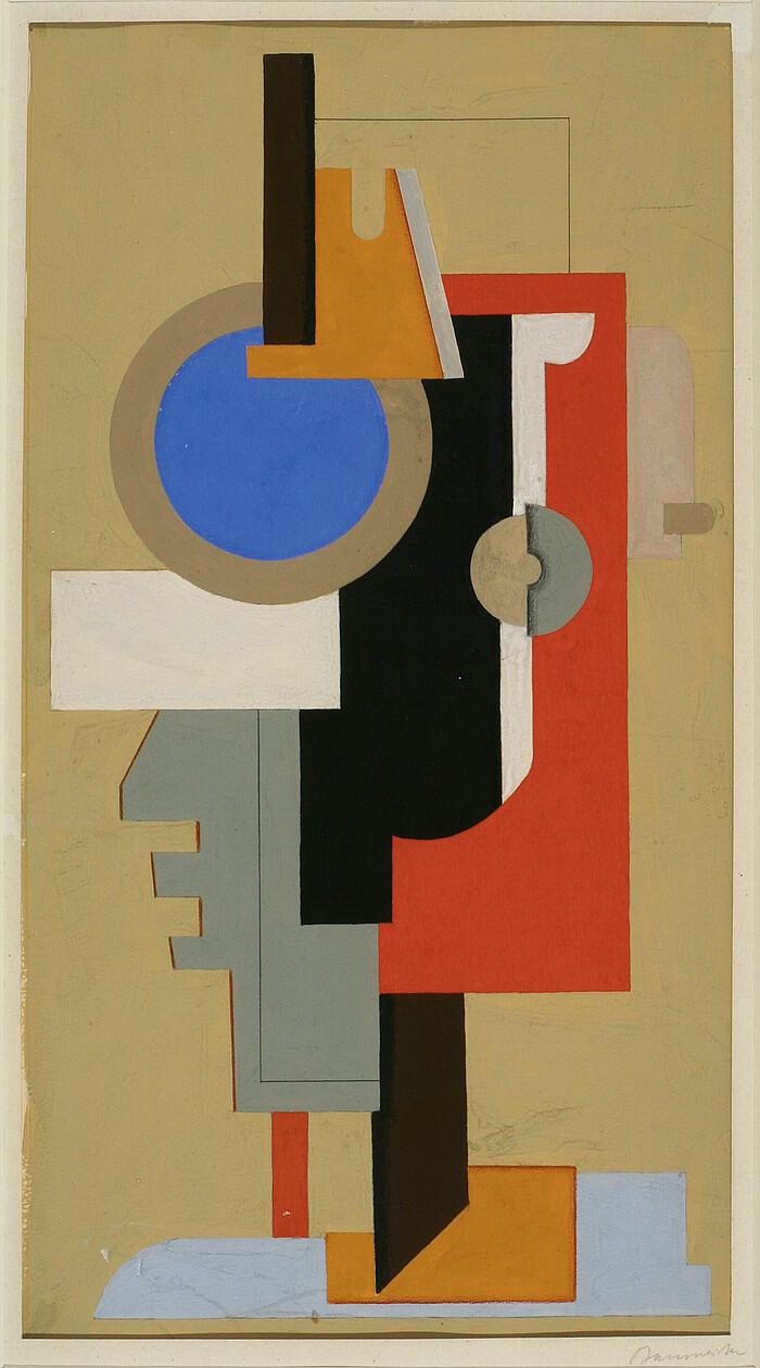 Willi Baumeister, Maschine, 1923/24 Gouache, Bleistift und Buntstift auf Papier © VG Bild-Kunst, Bonn 2022, Foto: Karlheinz Grünke