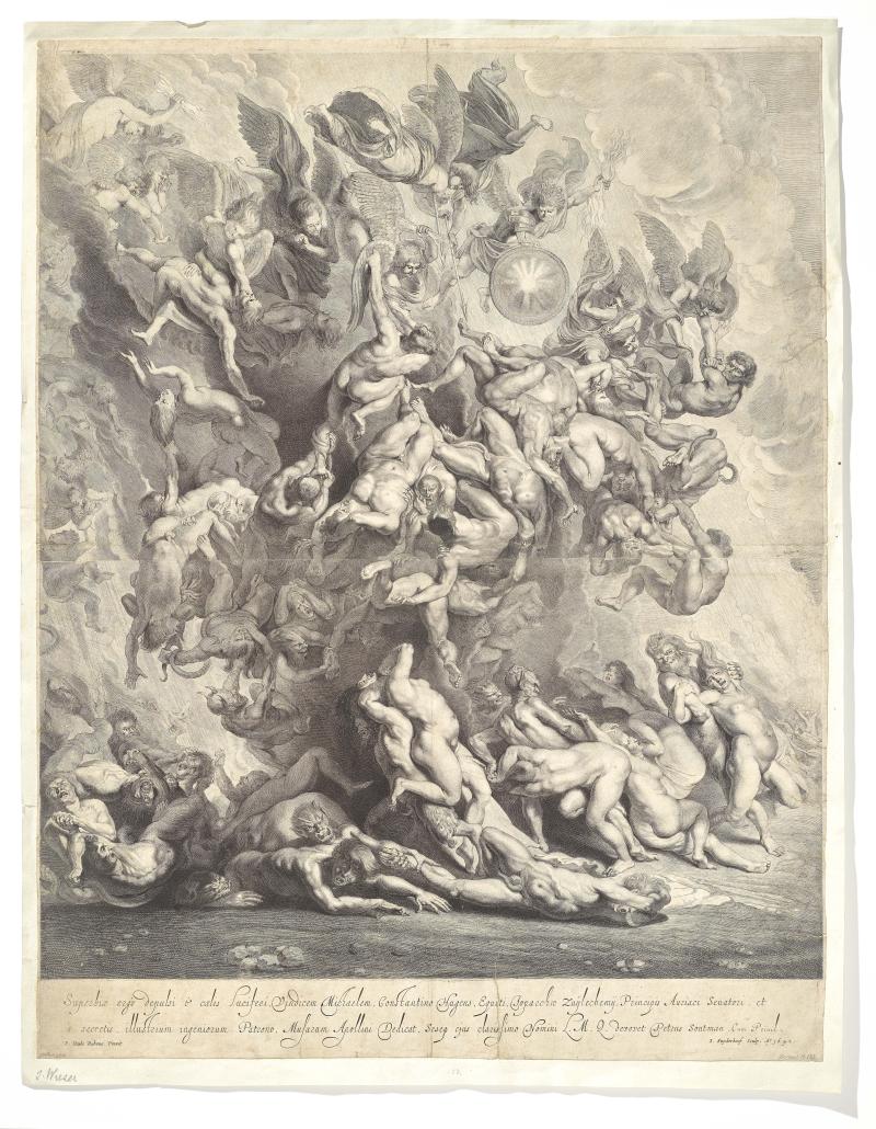 Jonas Suyderhoef , um 1613 – 1686 Haarlem nach Peter Paul Rubens, Siegen 1577 – 1640 Antwerpen Der Fall der Verdammte © TLM