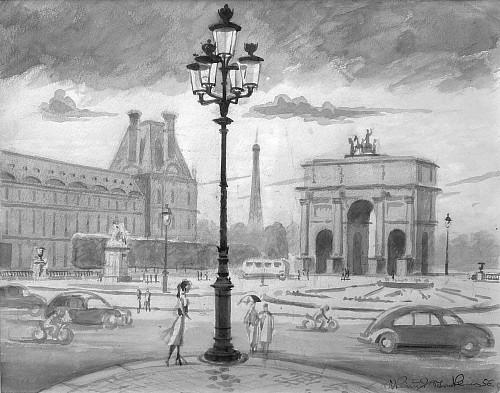 Niklaus Stoecklin (1896-1982) Paris, L'Arc de Triomphe, 1956 Aquarell auf Papier 27 x 37 cm LM Ref. 1/HF