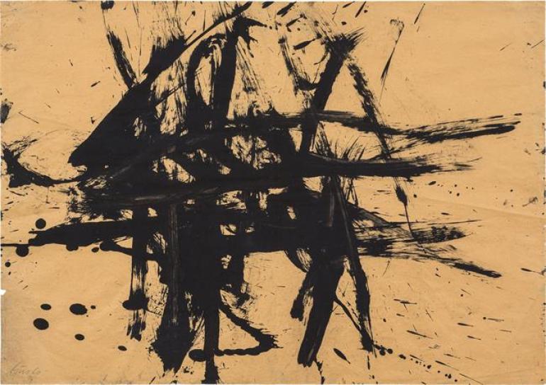 Lot 338 Günter Brus* Informel, 1960 Tusche auf Papier; gerahmt 44,8 x 62,7 cm (Blattmaß) Schätzpreis: 25 000 - 50 000 €