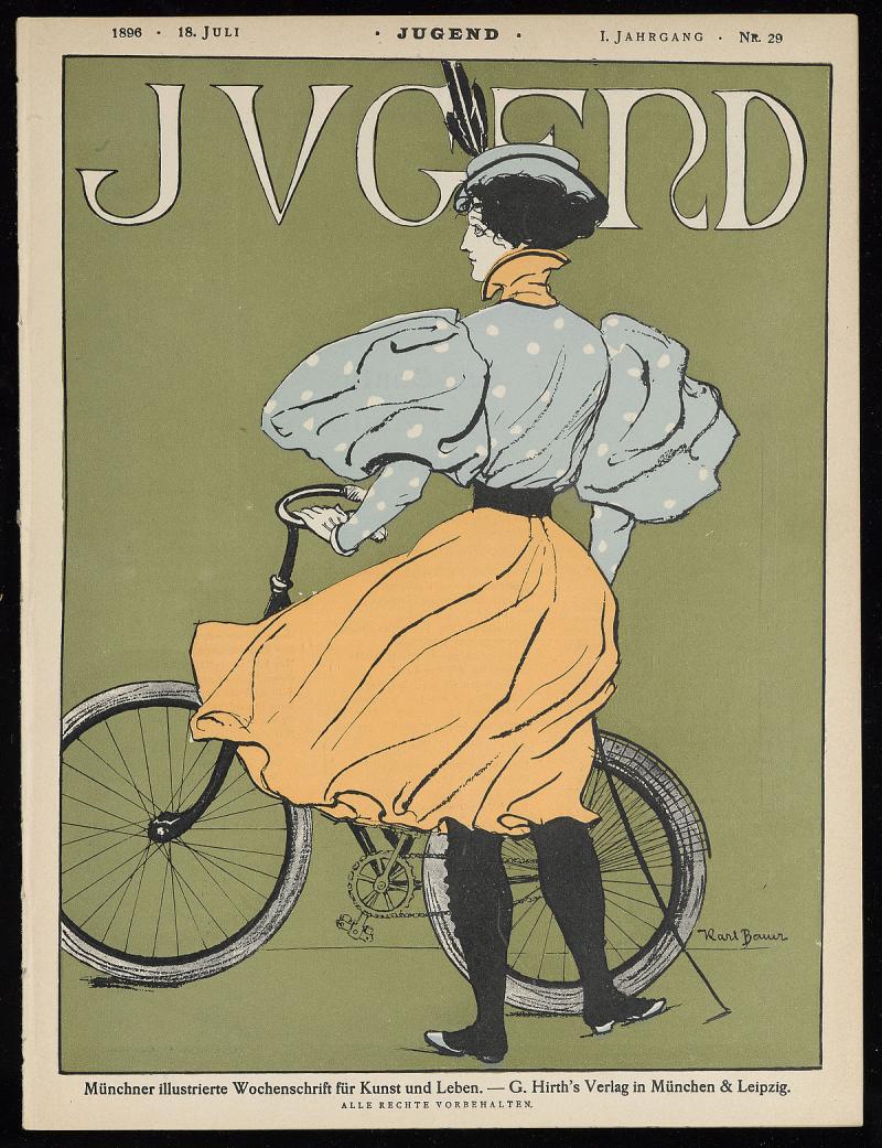 Cover der Zeitschrift „Jugend“ Entwurf: Karl Bauer München, Juli 1896 Allard Pierson, Sammlungen der Universität Amsterdam  © Allard Pierson, Foto: Stephan van der Linden