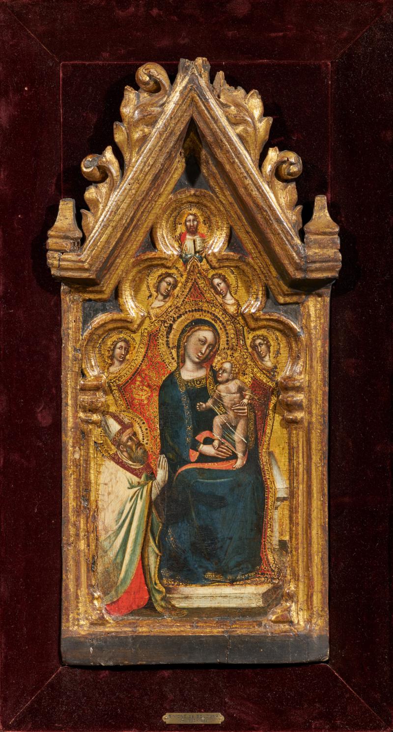 Simone Di Filippo genannt "Dei Crocifissi" Thronende Madonna | 2.H. 14.Jh. | Tempera und Gold auf Holz | 50 x 22 cm Taxe: € 20.000 – 30.000