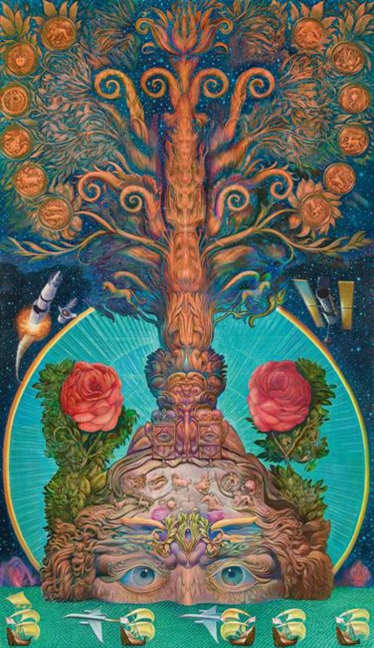 Ernst Fuchs, der das großflächige Ölgemälde Kronos schuf. Dieses zuvor in der Sammlung Stronach beheimatete Werk errang einen Verkaufspreis von € 132.000